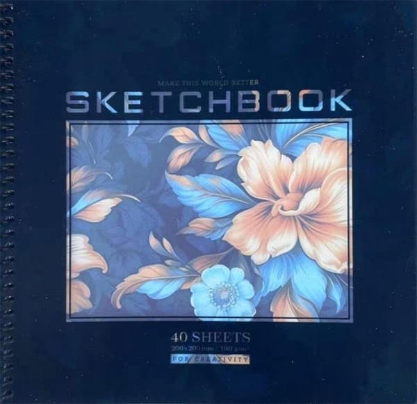 Skitsbog 200x200/40K glatte Blomster FRISK