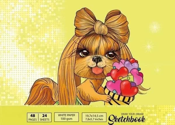 Luonnoskirja 197x145/48k 100g TW Doggy bow