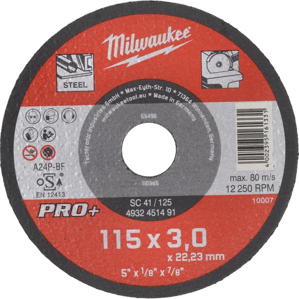 Flad skive til metal 115x3x22,2mm PRO+ 4932451491