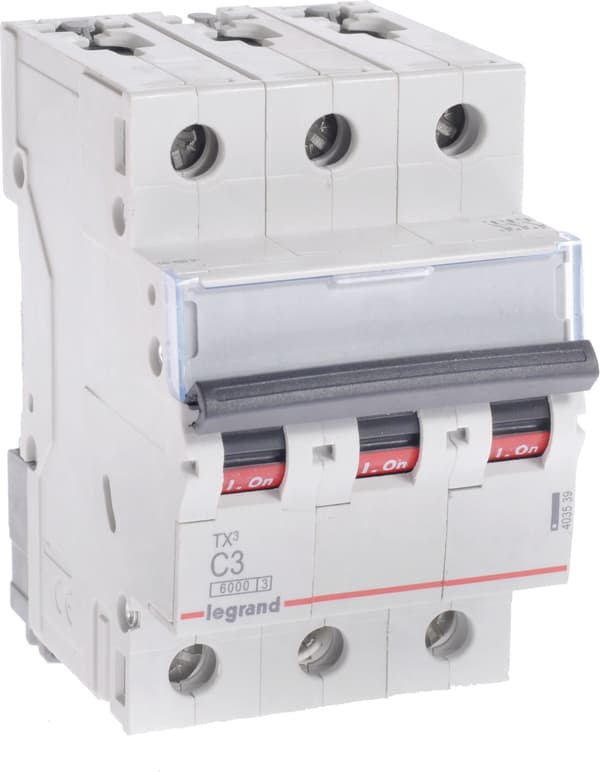 Legrand-virtakytkin S303 C3 TX3 3A 6kA 403539