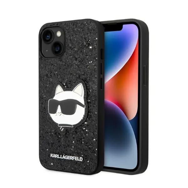Karl Lagerfeld KLHCP14MG2CPK iPhone 14 Plus 6,7\" sort/sort Hardcase Glitter Choupette Patch