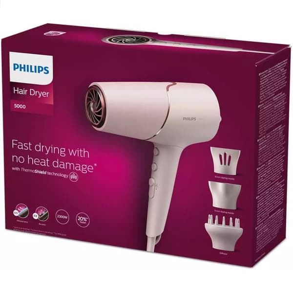 Philips Philips Hårtork | BHD530/20 | 2300 W | Antal temperaturinställningar 3 | Jonfunktion | Diffusormunstycke | Rosa