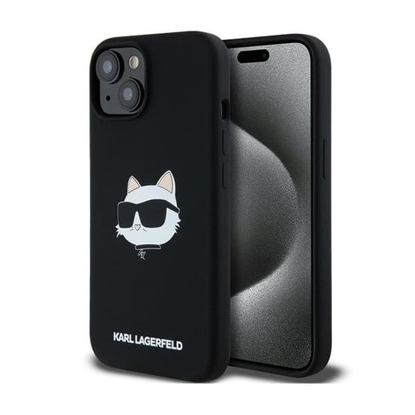 Karl Lagerfeld KLHMP15MSCHPPLK Apple iPhone 15 Plus / 14 Plus hardcase Silikone Choupette Head MagSafe sort