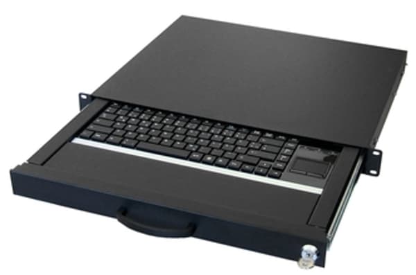 aixcase 19\" Rack 1U Tastatur DE Touchpad USB Sort