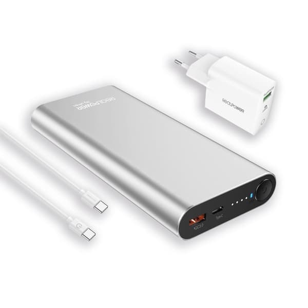 RealPower Bank PB-20000PD Pro Set sølv 20.000 mAh
