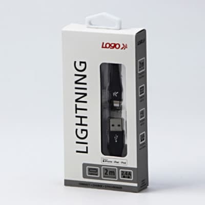 USB Logo USB-A-kabel - Lightning 2 m sort