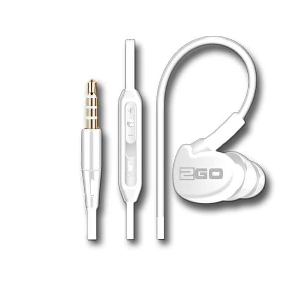 2GO Active In-ear Sports Headset med forbindelse og glans. vi