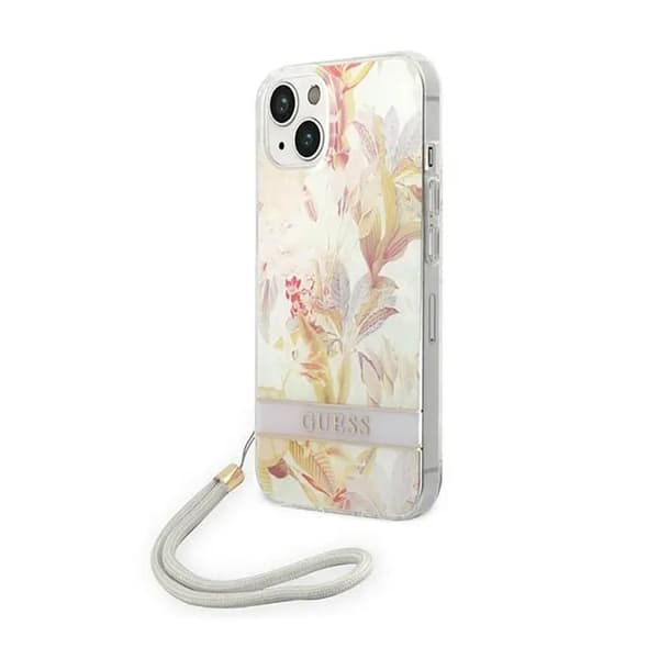 Guess GUOHCP14MHFLSU iPhone 14 Plus 6,7 \"lilla / lilla Hardcase Flower Strap