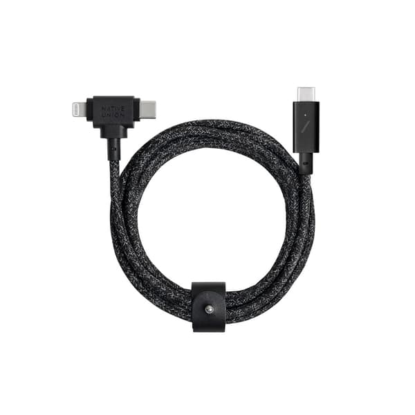 Kaapeli USB Native Union USB-C - USB-C + Lightning 2,4 m Musta (BELT-PROCCL-COS-NP)