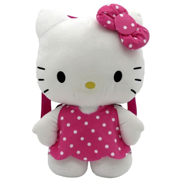 Hello Kitty rosa plyschryggsäck 35cm