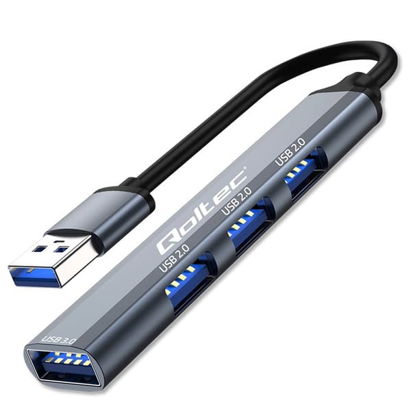 Qoltec Hub-adapter USB 3.0 4-i-1 | USB 3.0 | 3x USB 2.0