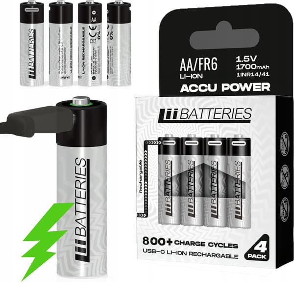 LIIBATTERIES AA-TYYPIN LI-ION-AKUT 4 kpl