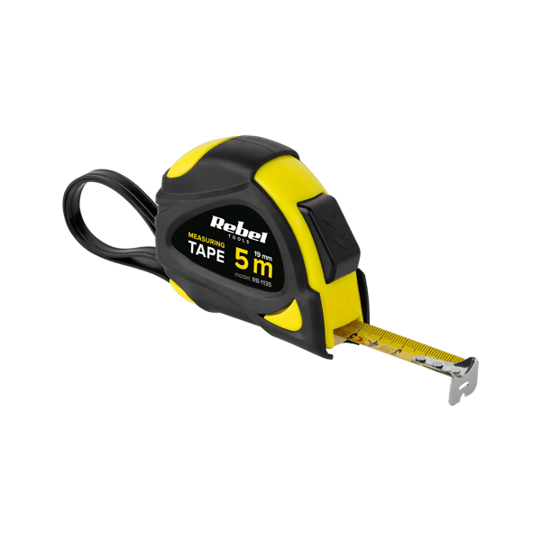 Stål oprullet målebånd 5m 19mm