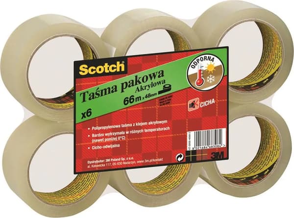3M SCOTCH packtejp, akryl, 50mm, 66m, Transparent (8021684006012)