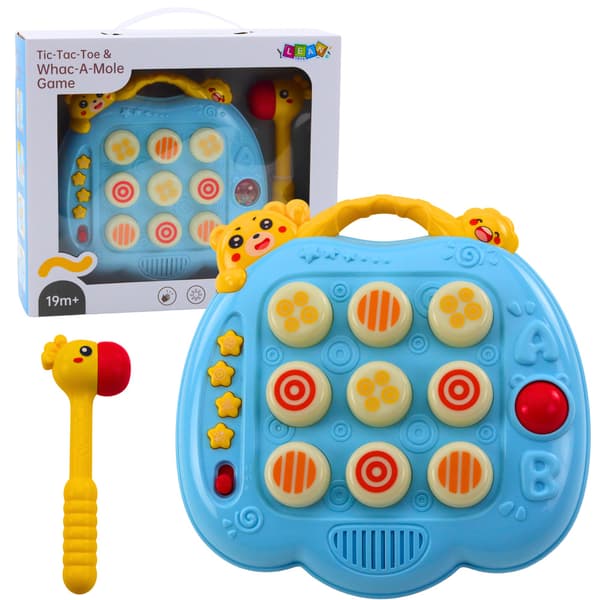 Whac-A-Mole Færdighedsspil Hammer Til Småbørn Blå
