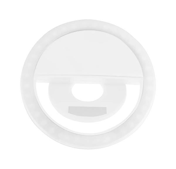 LED-ringlampe til selfie hvid