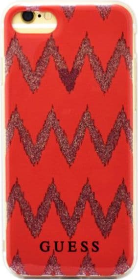 Guess GUHCP7CGRE iPhone 7 punainen kovakuori Ethnic Chic Chevron 3D