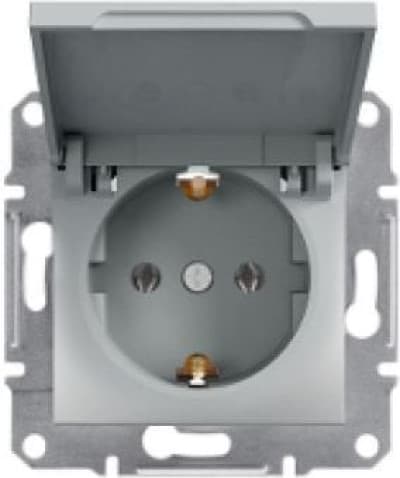 Schneider Electric Enkeltstik Aspora jordforbindelse schuko med stålramme (EPH3100362)