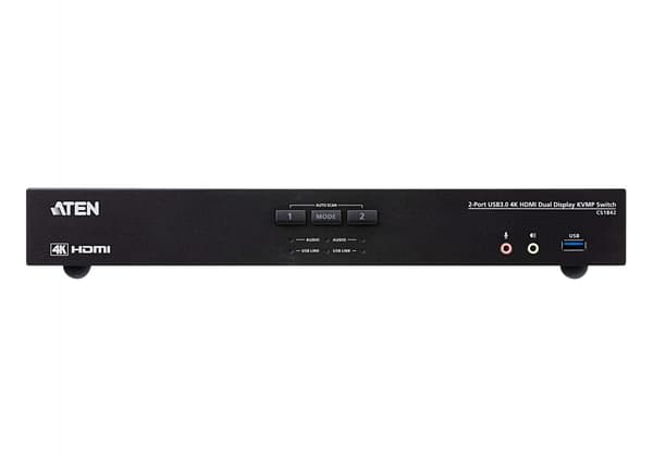 ATEN CS1842 2-portars USB 3.0 4K HDMI Dual Display KVMP-switch - KVM / ljud / USB-switch - 2 portar