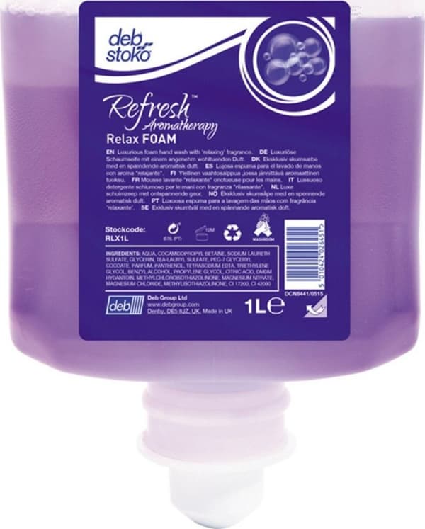 DEB Relax skumsæbe, lager til dispenser, 1000ml