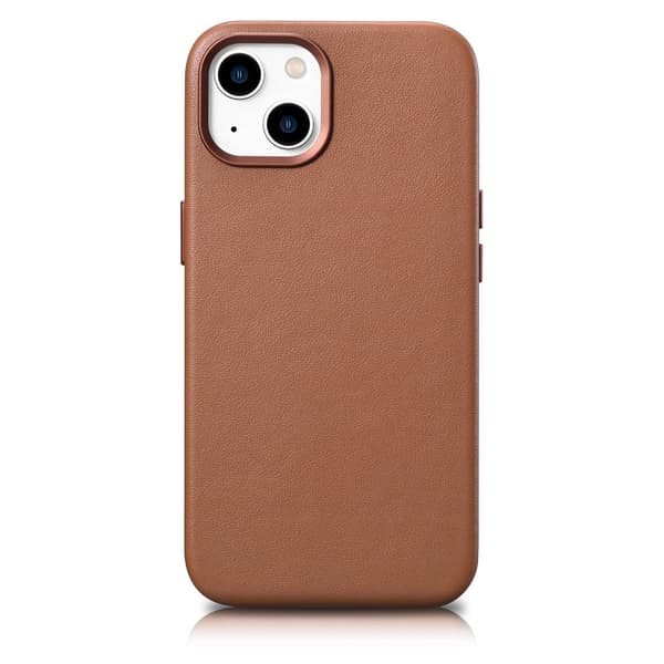 iCarer etui lædercover til iPhone 14 Plus brun (MagSafe-kompatibel)