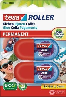 tesa mini klæberulle 6 m 5 mm permanent EcoLogo, 2 stk