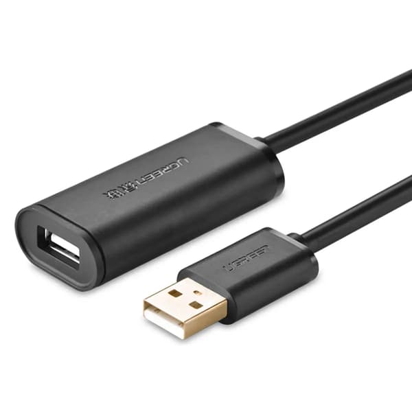 Ugreen aktiv forlængerkabel USB-A (han) - USB-A (hun) USB 2.0 480Mb/s 20m sort (US121)