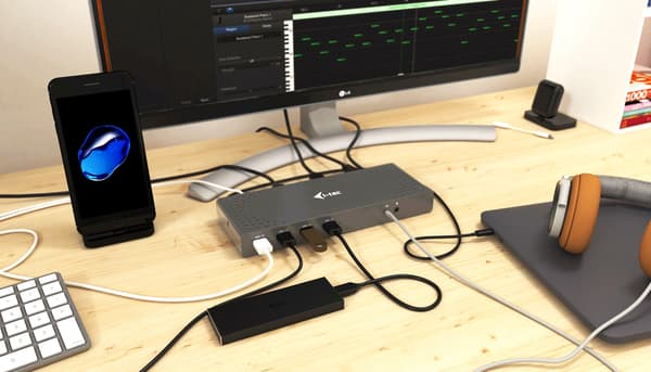 Latausasema i-Tec CADUAL4KDOCK Musta