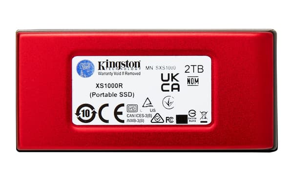 Kingston ekstern SSD XS1000 - 2 TB - USB 3.2 Gen 2 - rød/sort