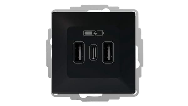 VESTRA USB-oplader 2xA+C sort 3808-19