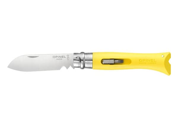 Opinel-veitsi DIY keltainen läpipainopakkaus