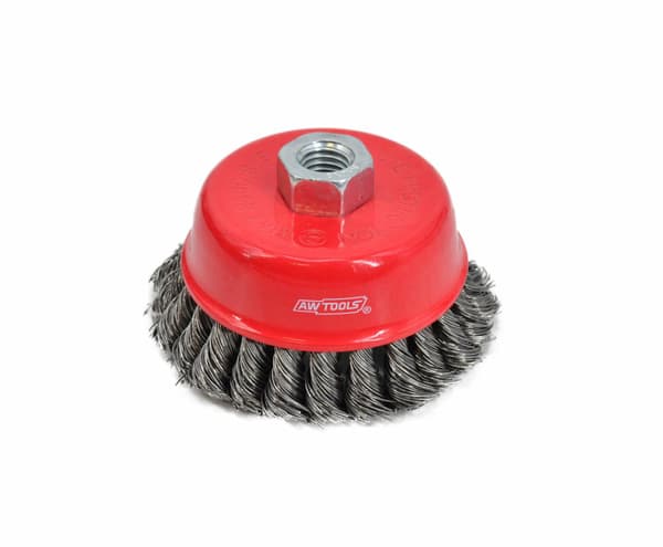 AWTOOLS ANKERBØRSTE 75mm/KRUMMET TRÅD/M14 GEVIND