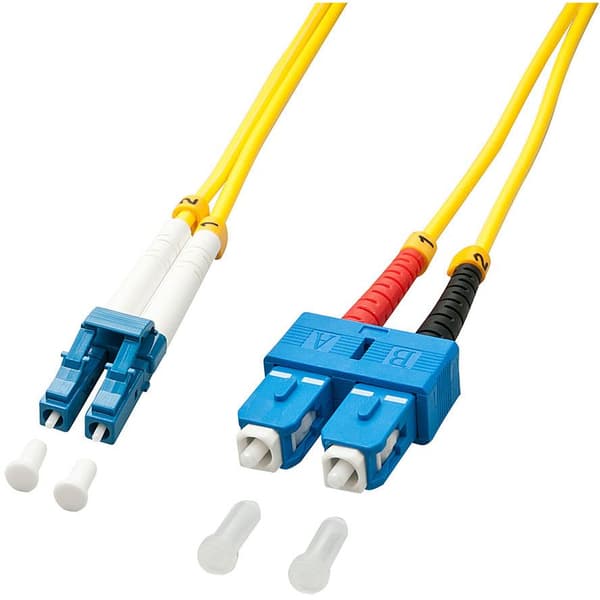 Lindy Light Hode Patch Cord LC/SC, OS2, 9/125Ám, 1m, Gul (47470)