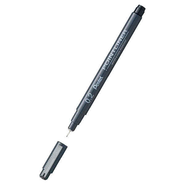 Pentel PointLiner 0,2 mm svart fineliner