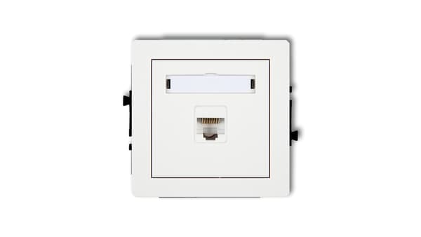 DECO Enkelt computerstikmekanisme 1xRJ45, kat. 6, 8-benet, mat hvid 25DGK-3