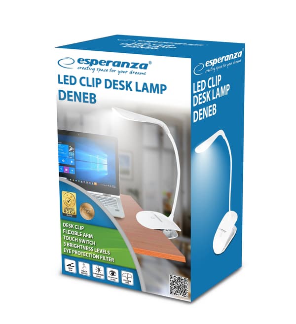 ESPERANZA SKRIVEBORDSLAMPE LED DENEB HVID