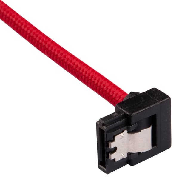 CORSAIR Premium flätad SATA-kabel med 90° kontakt 2-pack - Röd
