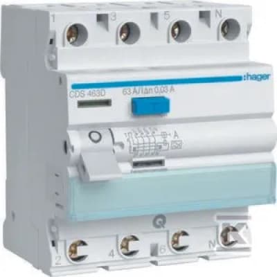RCCB Difficult Switch 3P+N 63A/30mA Type A QuickConnect CDS463D