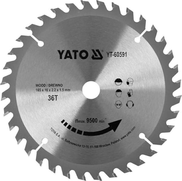 TCT-KLINGE TIL TRÆ 165X36TX16MM