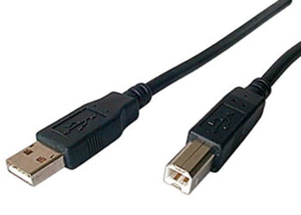 USB 2.0-kabel, USB-A-stik > USB-B-stik (sort, 0,5 meter)