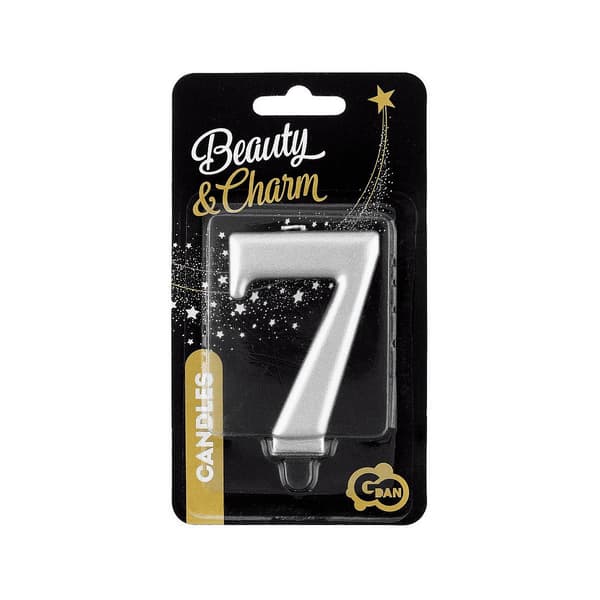 Te B&C Nummer 7 metallic silver 8 cm