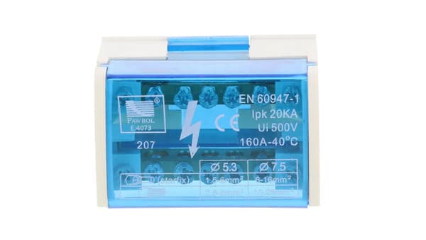 100A 500V 2P 7 Terminal E.4073 Fördelningsblock