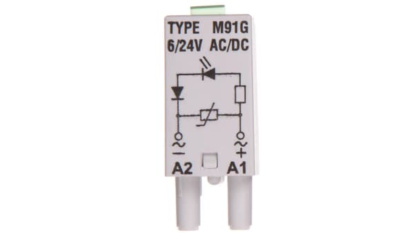 Relpol Signalmodul LV LED grøn + varistor V 6-24V AC/DC M91G grå (854856)