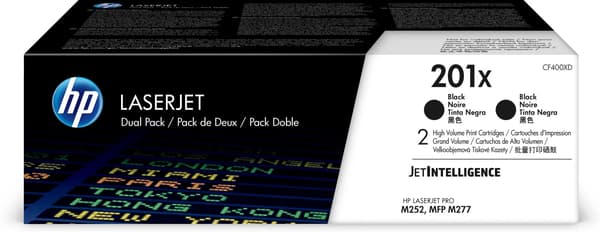 HP 201X - 2-pak - Høj kapacitet - sort - original - LaserJet - tonerpatron (CF400XD)
