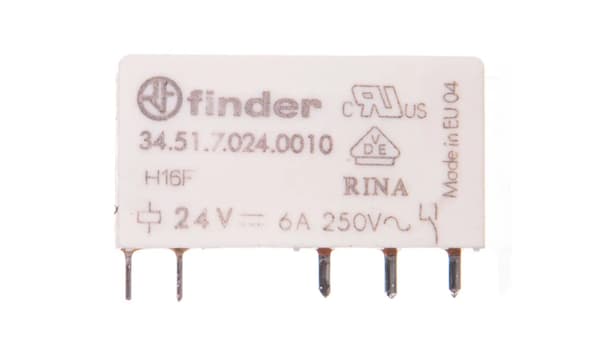 Finder Miniaturrelæ 1P 6A 24V DC (34.51.7.024.0010)