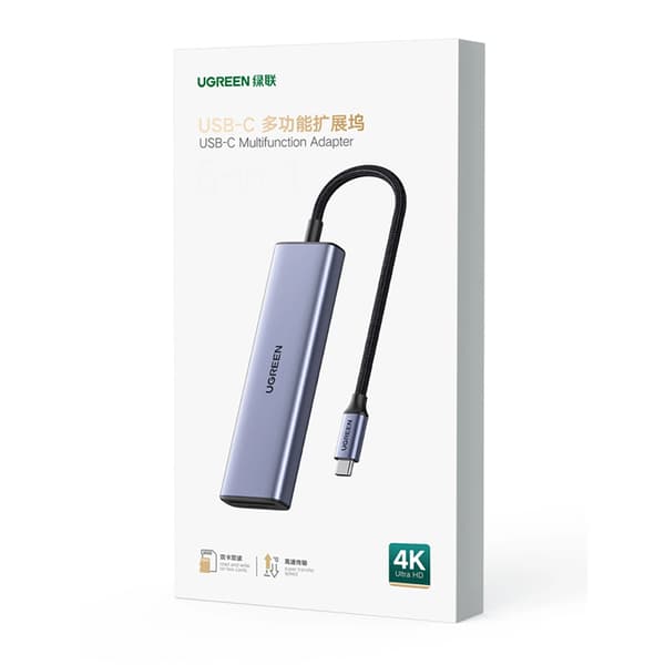 Ugreen USB HUB Adapter HUB UGREEN CM511 USB-C til HDMI, 3x USB-A 3.0, SD/TF