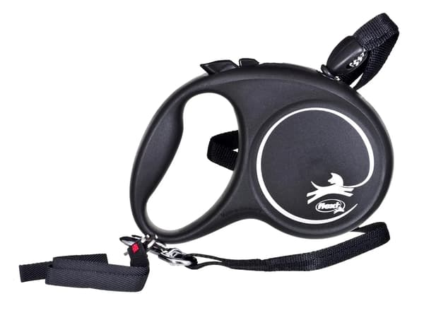 Hundkoppel Flexi BLACK DESIGN 5 m Storlek M Silver