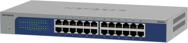 Switch Netgear GS524-300EUS 24p Uadministreret Gigabit