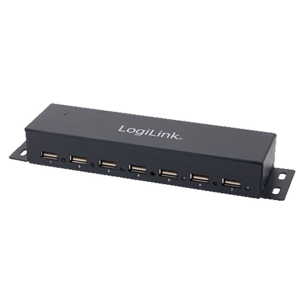 LogiLink USB 2.0 Hub 7-portars Metall - hubb