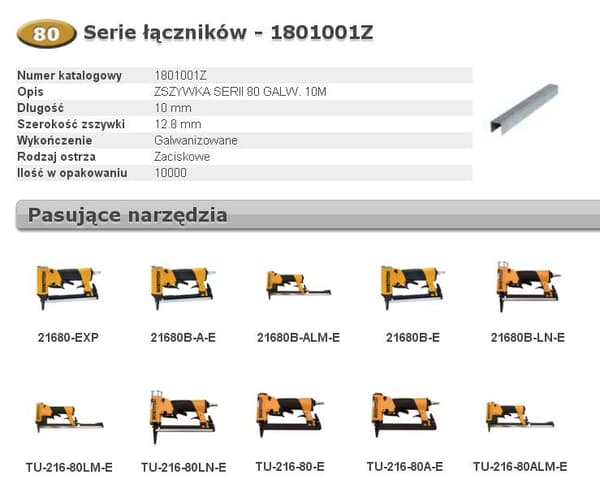 BOSTITCH NIITIT 80 10mm 10 000 kpl